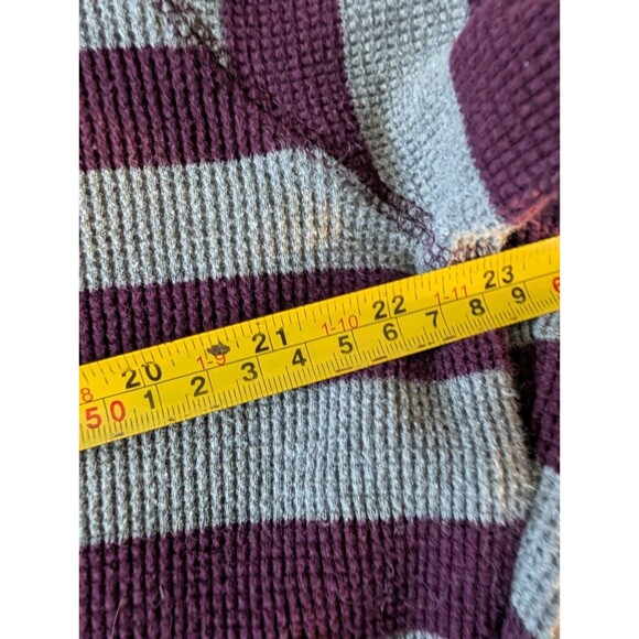 Merona Striped Thermal Shirt Purple Grey Grunge Dadcore - Picture 5 of 5